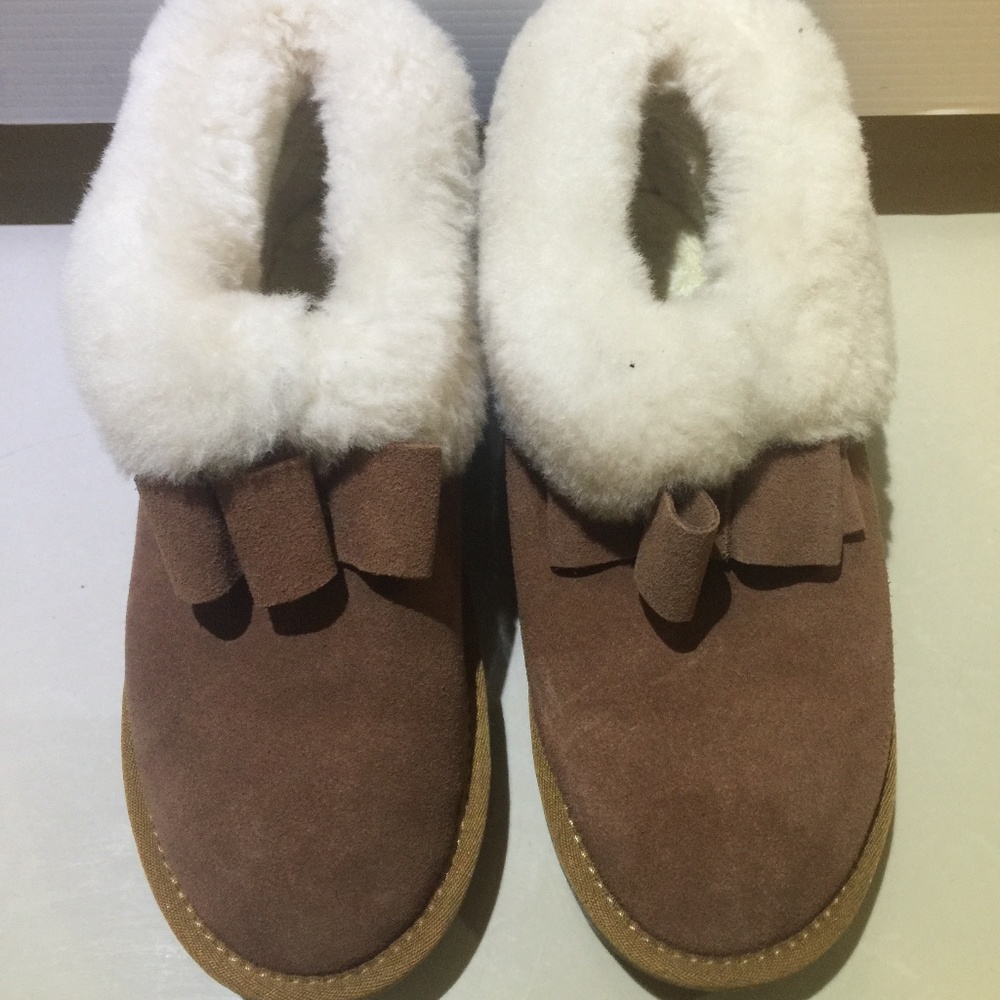 Suede Slipper in Chestnut Color, US Size 8.5
